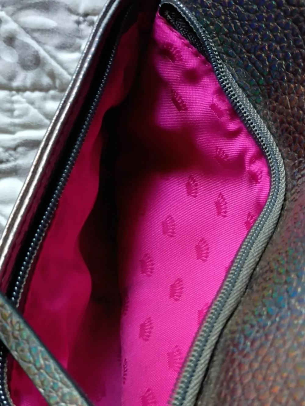 Juicy Couture Iridescent Lavender Wristlet Clutch